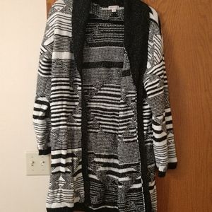 Black and White long cardigan